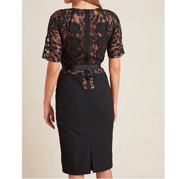 Byron Lars Beguile Carissima Lace Midi Sheath Dress Black Size 2 - Picture 2 of 10